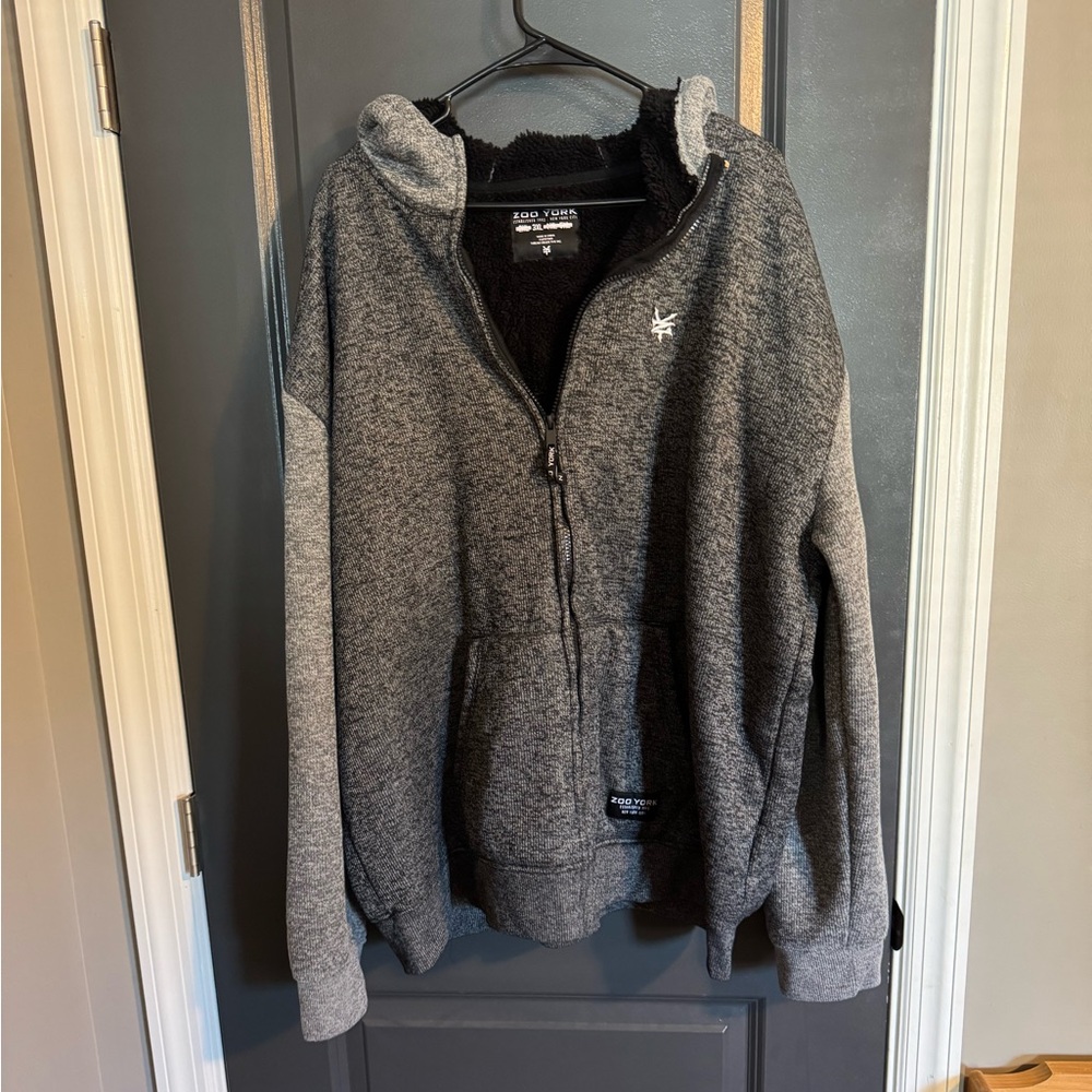 Men’s 3x Zoo York Charcoal and Black Fleece Hoodie